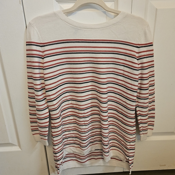 Talbots Ivory and Scarlet Knit Top - Picture 1 of 3